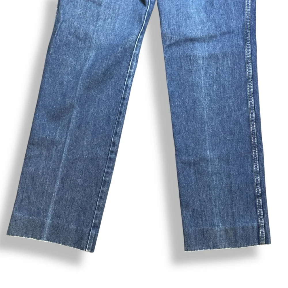 Vintage 80s Oscar De La Renta Embroidered High Rise Straight Leg Jeans Size 25 - Picture 6 of 10